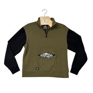 Lurking Class‎ by Sketchy Tank Skull Logo Fleece Pullover Olive Black S